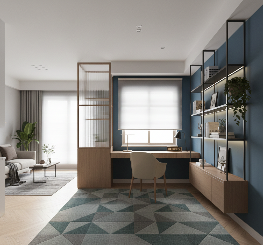 香港住宅客廳設計，曲線美學與收納兼具"
廚房與飯廳的連貫動線，展現空間規劃的流暢性。 